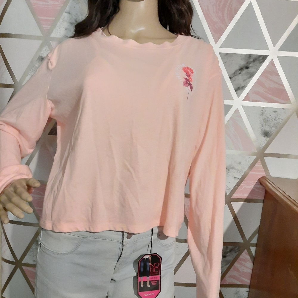 VS PINK coral light pink Crop sweatshirt